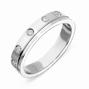 Platinum Diamond Set Wedding Band Ring
