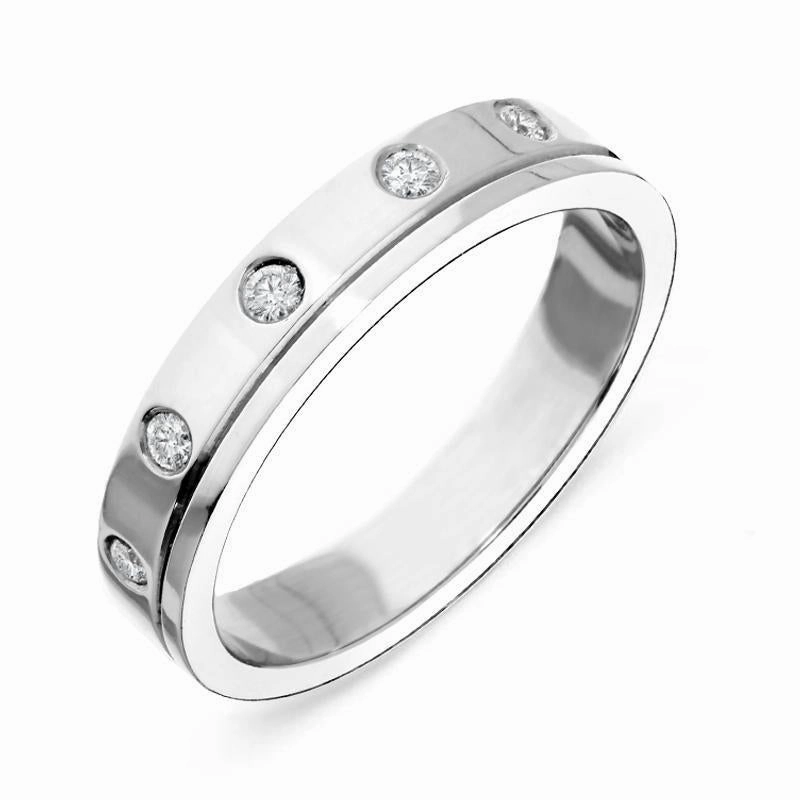 Platinum Diamond Set Wedding Band Ring