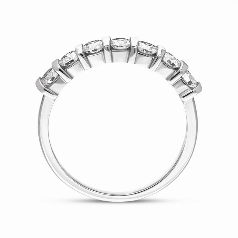 Platinum Diamond Seven Stone Bar Set Half Eternity Ring