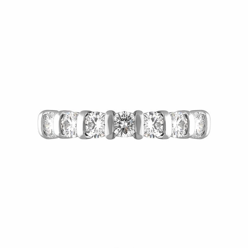 Platinum Diamond Seven Stone Bar Set Half Eternity Ring