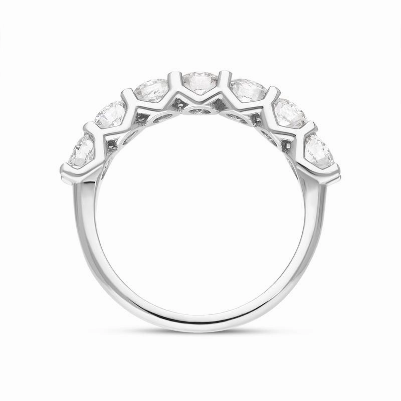 Platinum Diamond Seven Stone Claw Set Half Eternity Ring