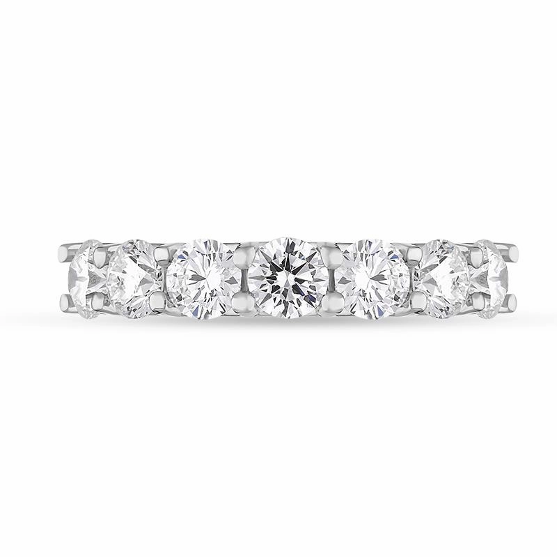Platinum Diamond Seven Stone Claw Set Half Eternity Ring