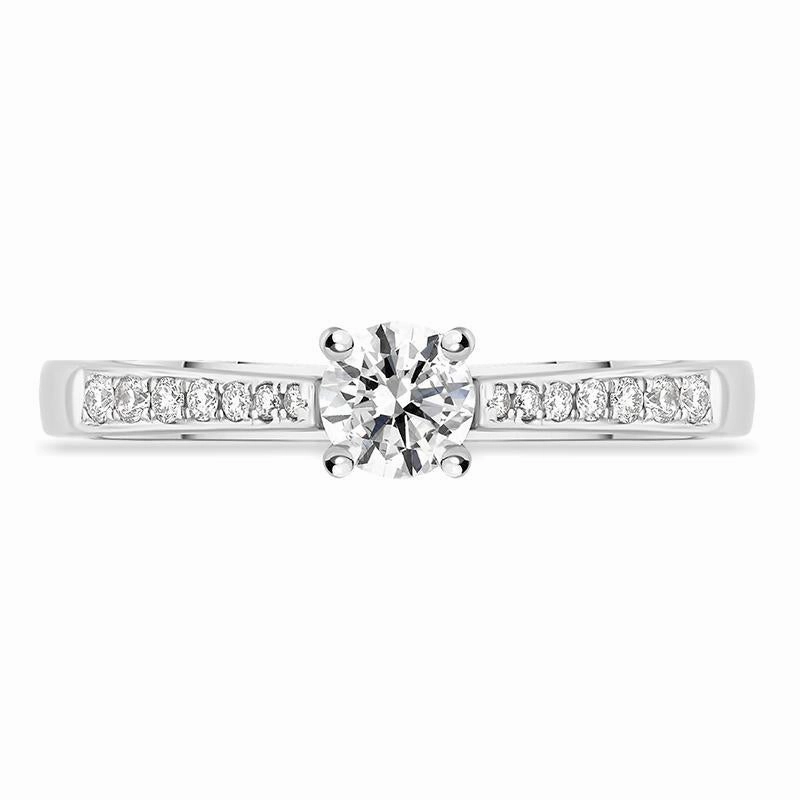 Platinum Diamond Shoulder Solitaire Ring D