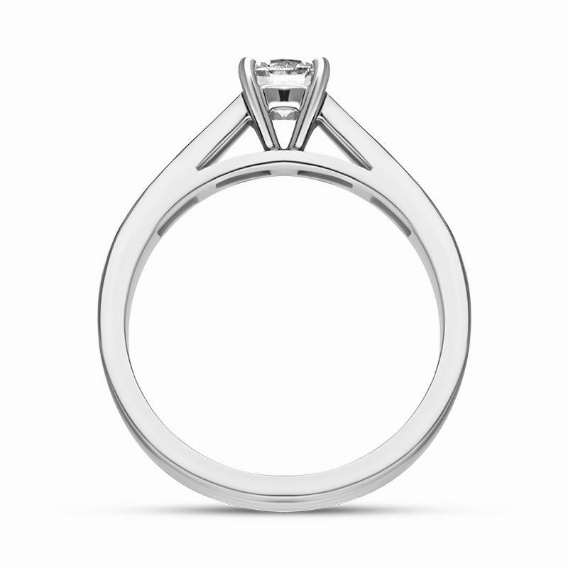 Platinum Diamond Shoulder Solitaire Ring