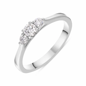 Platinum Diamond Three Stone Ring