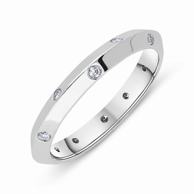 Platinum Diamond Triangular Wedding Ring