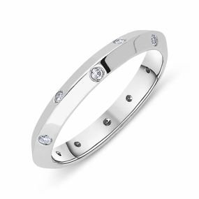 Platinum Diamond Triangular Wedding Ring