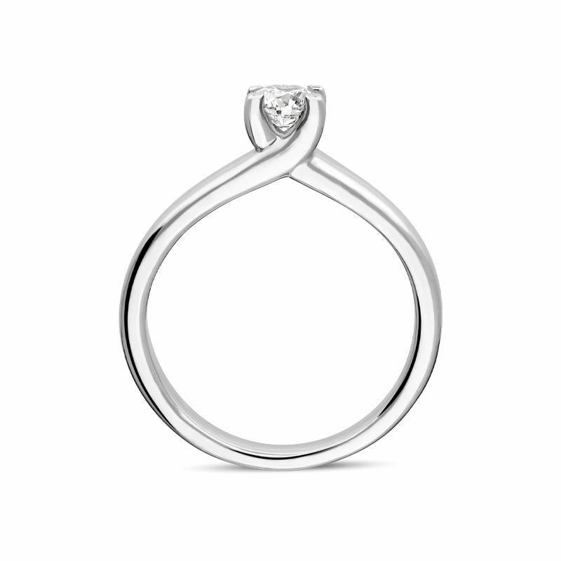 Platinum Diamond Twisted Claw Set Solitaire Ring