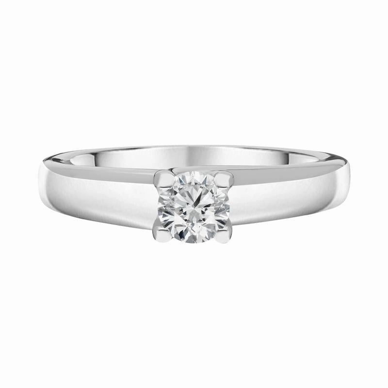 Platinum Diamond Twisted Claw Set Solitaire Ring