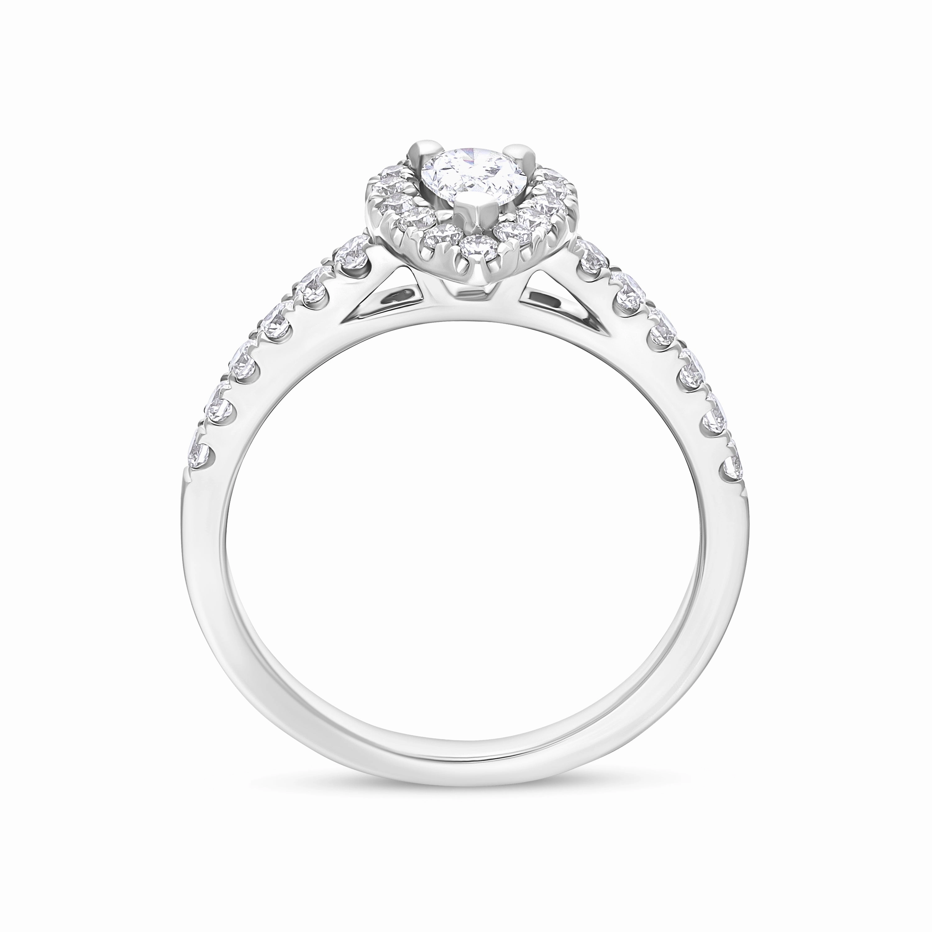 Platinum GIA Certified FVS2 0.75ct Diamond Pear Cut Cluster Ring