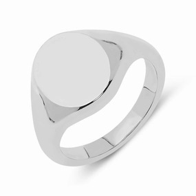Platinum Oval Signet Ring