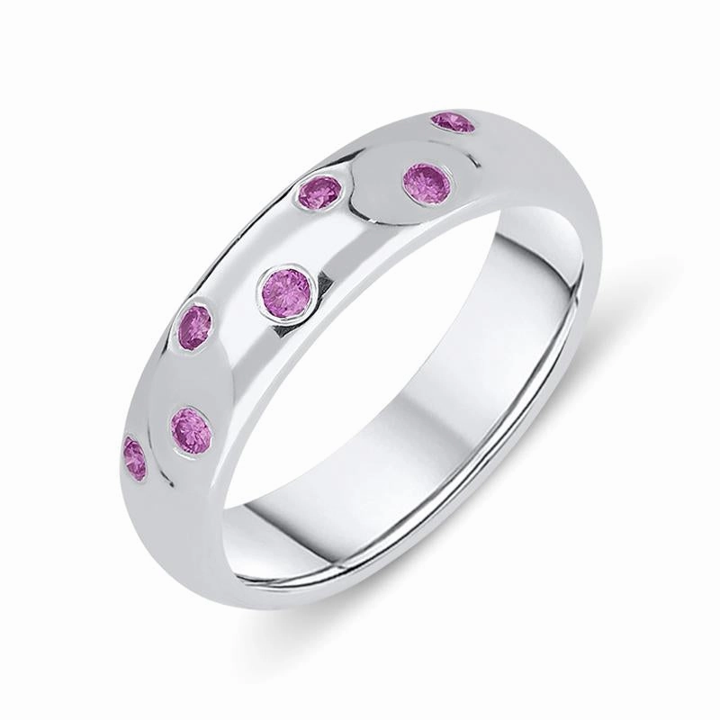 Platinum Pink Sapphire Wedding Ring