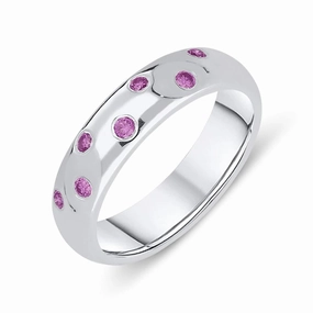 Platinum Pink Sapphire Wedding Ring