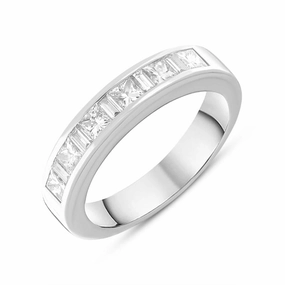 Platinum Princess Cut Diamond Princess Cut Channel Set Ring D