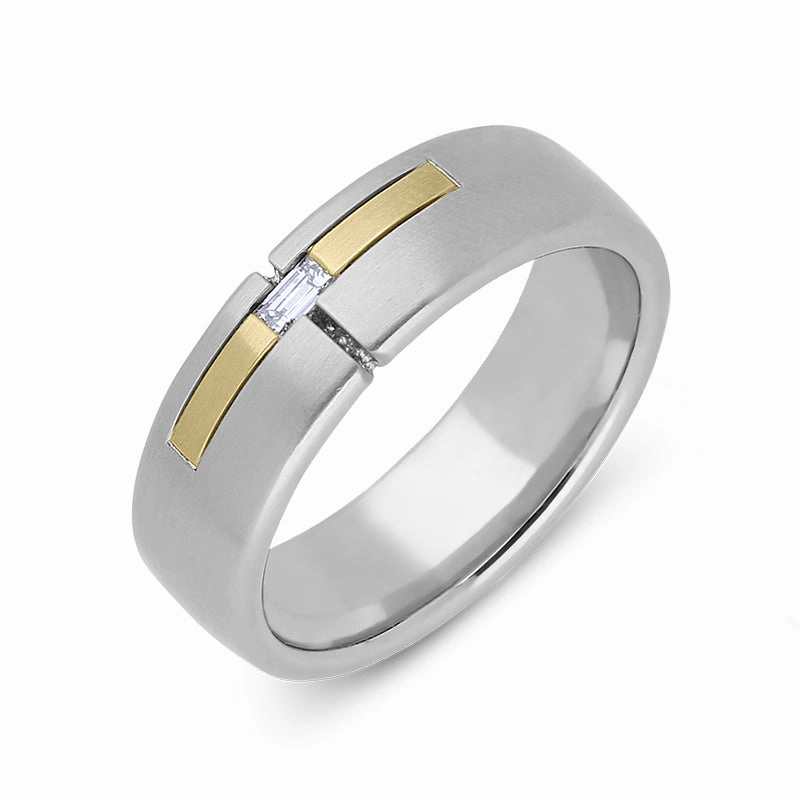 Platinum Rose Gold Diamond Wedding Ring