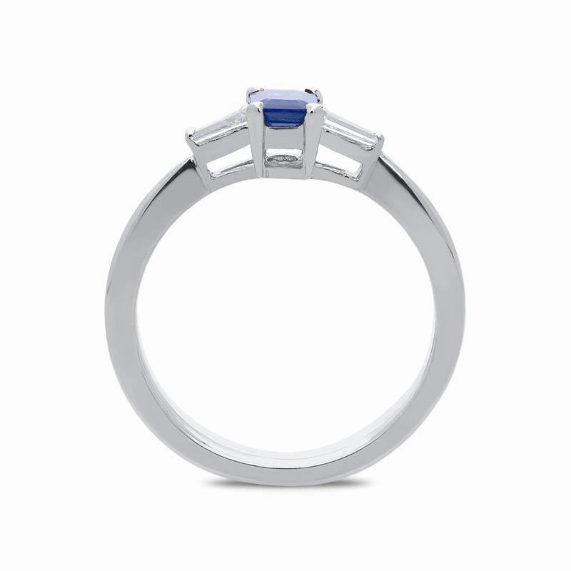 Platinum Sapphire and Diamond Trilogy Ring