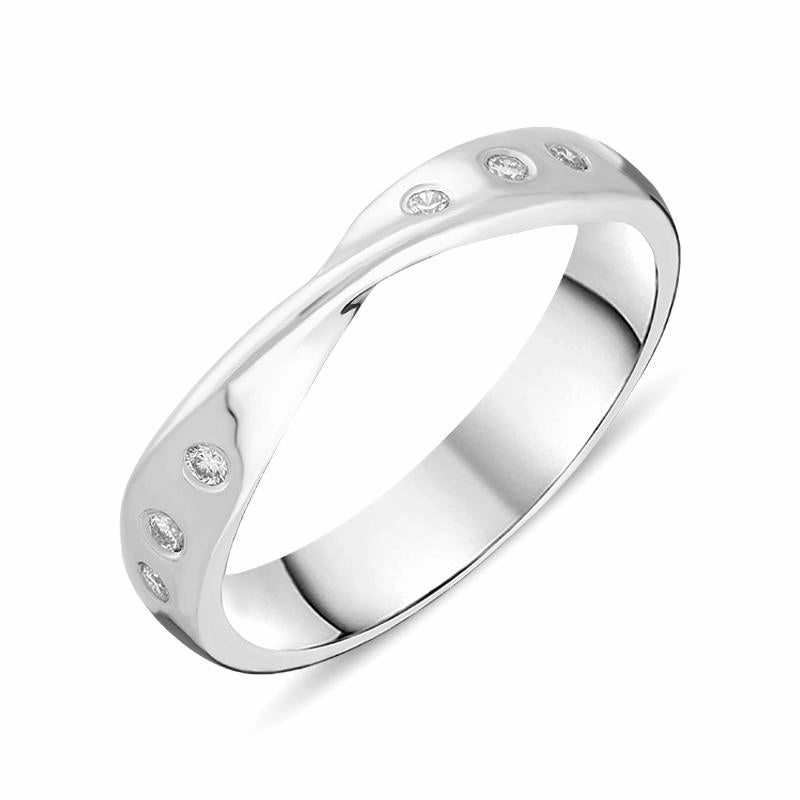 Platinum Six Round Diamond Twist Ring D