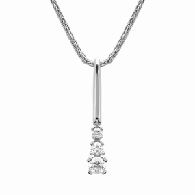 Platinum Three Stone Graduated Diamond Necklace