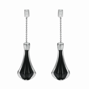 Platinum Whitby Jet 0.22ct Diamond Cabaret Drop Earrings