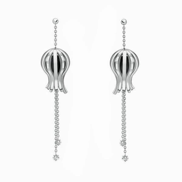 Platinum Whitby Jet 0.48ct Diamond Enlighten Drop Earrings