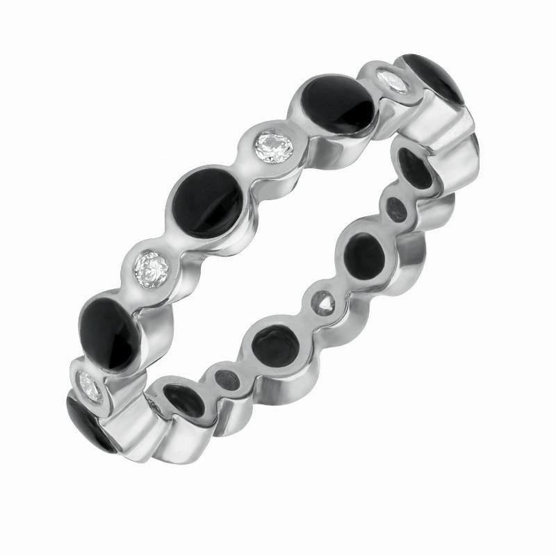 Platinum Whitby Jet Diamond Eternity Ring