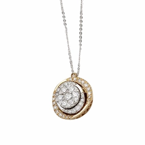 Ponte Vecchio 18ct White & Rose Gold 0.33ct Diamond Three Step Necklace - D