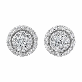 Ponte Vecchio 18ct White Gold 0.74ct Diamond Cluster Stud Earrings