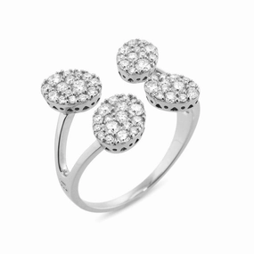 Ponte Vecchio 18ct White Gold 0.78ct Diamond Crossover Ring