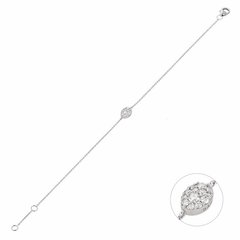 Ponte Vecchio 18ct White Gold Diamond Chain Bracelet