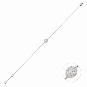 Ponte Vecchio 18ct White Gold Diamond Chain Bracelet