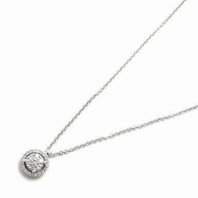 Ponte Vecchio Artemide 18ct White Gold 0.15ct Diamond Halo Necklace