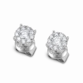 Ponte Vecchio Artemide 18ct White Gold 0.40ct Diamond Cluster Stud Earrings