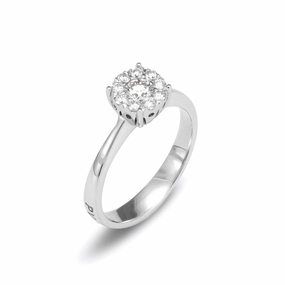 Ponte Vecchio Artemide 18ct White Gold 0.41ct Diamond Cluster Ring