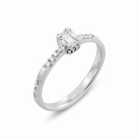 Ponte Vecchio Benvenuto 18ct White Gold 0.20ct Diamond Baguette Cluster Ring