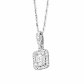 Ponte Vecchio Benvenuto 18ct White Gold 0.42ct Diamond Cluster Necklace