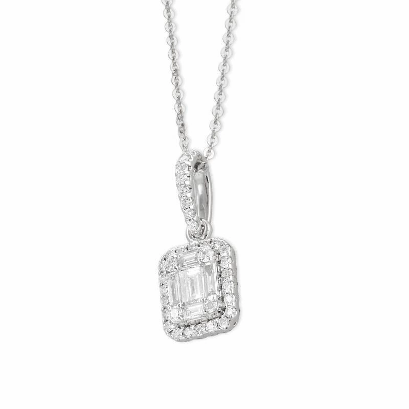 Ponte Vecchio Benvenuto 18ct White Gold 0.42ct Diamond Cluster Necklace