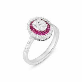 Ponte Vecchio Benvenuto 18ct White Gold Ruby 0.60 Diamond Ring