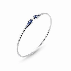 Ponte Vecchio Iside Flex 18ct White Gold 0.52ct Sapphire Diamond Bangle