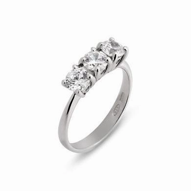 Ponte Vecchio Love Promise 18ct White Gold 1.15ct Diamond Trilogy Ring