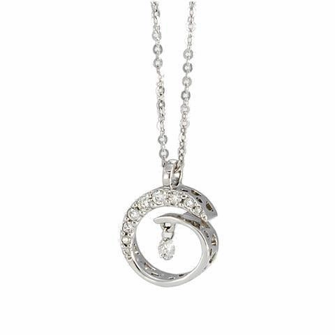 Ponte Vecchio Vega 18ct White Gold 0.19ct Diamond Twist Necklace