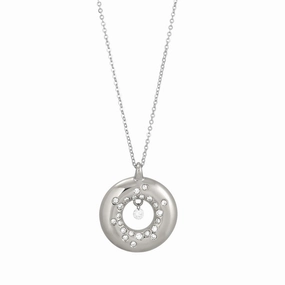 Ponte Vecchio Vega 18ct White Gold 0.25ct Diamond Circle Necklace