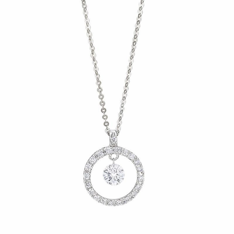 Ponte Vecchio Vega 18ct White Gold 0.26ct Diamond Circle Necklace