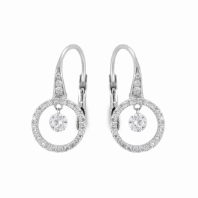 Ponte Vecchio Vega 18ct White Gold 0.56ct Diamond Circle Drop Earrings