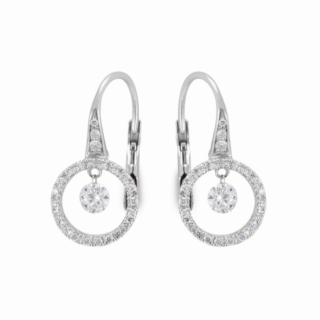 Ponte Vecchio Vega 18ct White Gold 0.56ct Diamond Circle Drop Earrings