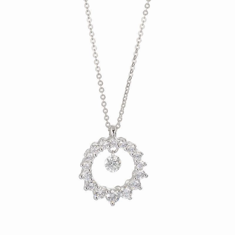 Ponte Vecchio Vega 18ct White Gold 0.64ct Diamond Circle Graduating Necklace
