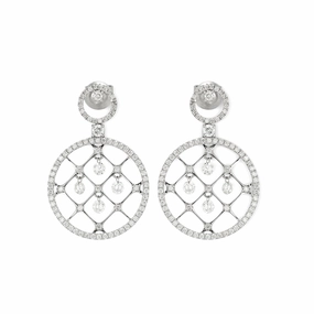 Ponte Vecchio Vega 18ct White Gold 1.41ct Diamond Lattice Earrings