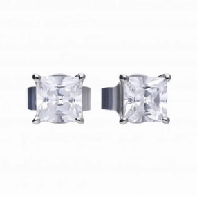 Princess Cut Cubic Zirconia Stud Earrings E5902