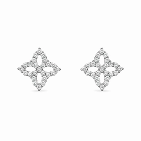 Roberto Coin Diamond Princess 18ct White Gold 0.32ct Diamond Stud Earrings D