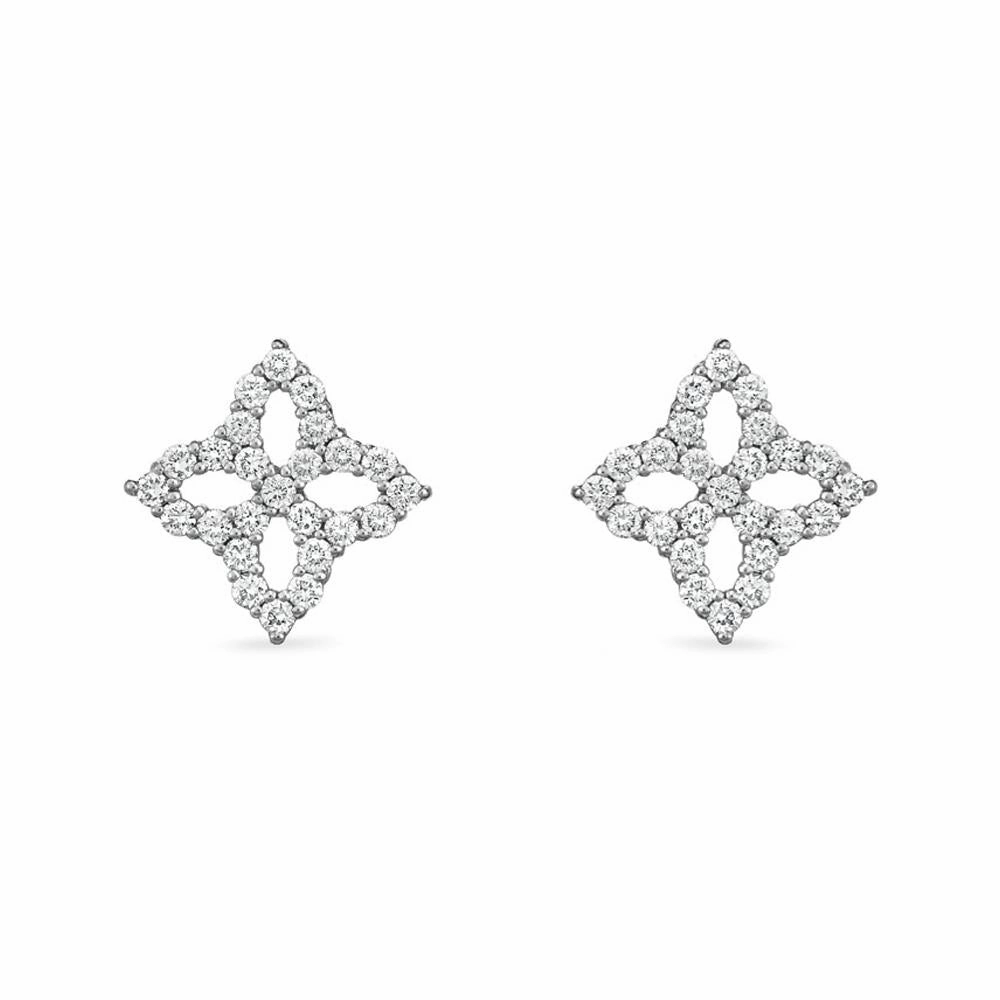 Roberto Coin Diamond Princess 18ct White Gold 0.32ct Diamond Stud Earrings D