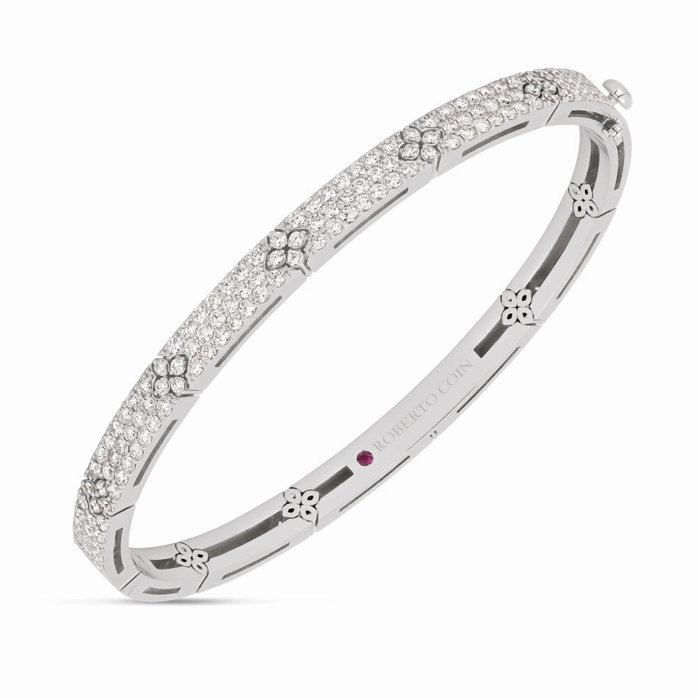 Roberto Coin Love in Verona 18ct White Gold 1.62ct Diamond Pave Bangle